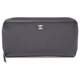 Chanel Caviar Skin Long Zipper Wallet