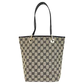 Gucci GG Canvas Leather Tote Bag