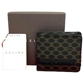 Céline Portafoglio bifold in pelle e tela Macadam Celine