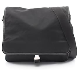 Borsa a tracolla in nylon e pelle Saffiano PRADA