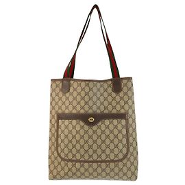 Gucci Vintage GG Supreme Canvas Tote Schultertasche