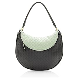 Borsa a Spalla Bottega Veneta Intrecciato Leather Bicolor Gemelli Large