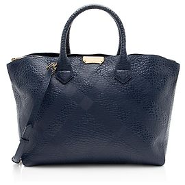 Burberry Embossed Leather Check Dewsbury Tote