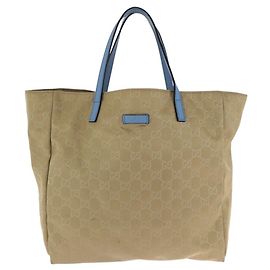 Gucci Nylon Leather Tote Bag