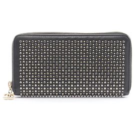 Chanel Coco Mark Strass Leder langer Reißverschluss-Wallet