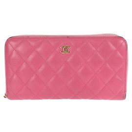 Portafoglio lungo Chanel Caviar Skin Matelasse Coco Mark