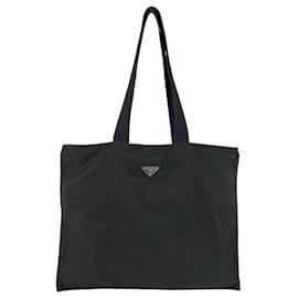 Prada Nylon Tessuto Triangle Logo Tote Bag