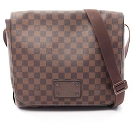 Borsa a tracolla Louis Vuitton Brooklyn MM Damier Ebene Tela rivestita