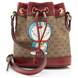Mini borsa a secchiello in tela Micro GG Gucci x Doraemon