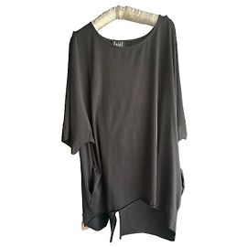 Autre Marque Camiseta preta de manga curta PLU com anagrama de bolinhas brancas