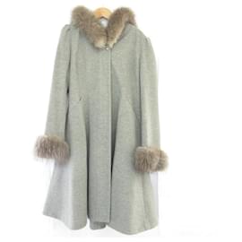 Abrigo Princess de lana de angora y piel de zorro Rene - Autre Marque