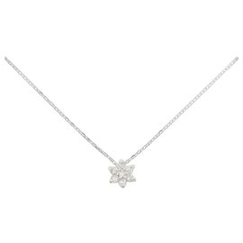 Autre Marque Collana a Fiore con Diamanti in Oro Bianco Au750