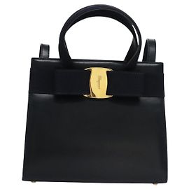 Bolso Tote Convertible Vara Bow de cuero Salvatore Ferragamo Small