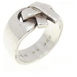 Anello a fascia Hermès in argento 925