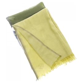 Stola in cotone Hermes in verde, blu navy, bianco e giallo - Hermès