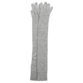 Hermès Guantes largos de cachemira gris Hermes