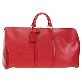 LOUIS VUITTON Epi Keepall 55 Borsa Boston Rossa M42957 LV Auth 189584V