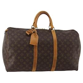 LOUIS VUITTON Borsa Boston Monogram Keepall 50 M41426 LV Auth bs35623