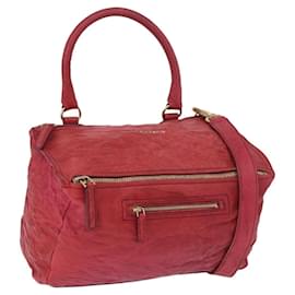 GIVENCHY Tote Bag Leder 2way Rot Gold Auth ka5076A - Givenchy