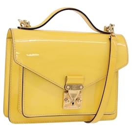 LOUIS VUITTON Monogram Vernis Monceau BB Handtasche 2way Gelb LV Auth 190117A