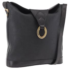 Borsa a tracolla Christian Dior Trotter PVC Nero Oro Auth bs35923