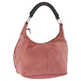 Miu Miu Schultertasche Wildleder Rosa Silber Authentisch 189307