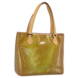 LOUIS VUITTON Bolsa Monogram Vernis Houston Baby Blue M91005 LV Auth 189650