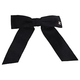 Pasador de Lazo Chanel Negro de Tela