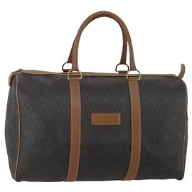 Borsa Boston Christian Dior in Tela Honeycomb PVC Nero Oro Auth 182601