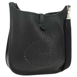 Hermès Bolso HERMES Evelyn 1 GM de piel Taurillon negro con detalles dorados Auténtico 188991M