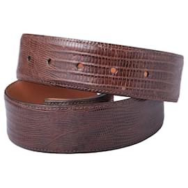 Gürtel Andrea Barnett Brown Genuine Teju Lizard Leather - Autre Marque