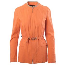 Fendi 365 Safari-Jacke aus orangefarbenem Leinen mit Gürtel