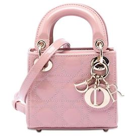 Dior Micro Borsa Lady Dior in Vernice Rosa