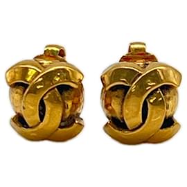 Chanel Coco Mark runde Clip-Ohrringe in Gold