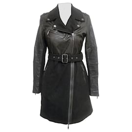 BCBG Max Azria Johnna Biker Mantel Leder & Wolle - Bcbg Max Azria