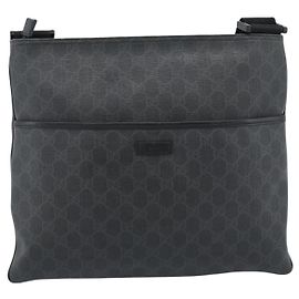 Gucci Vintage Flat Messenger GG Canvas et cuir Small