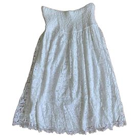 Autre Marque Blugirl Blumarine trägerloses Kleid aus weißer Spitze