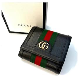 Gucci Ophidia GG Web Stripe Black Bi-fold Wallet