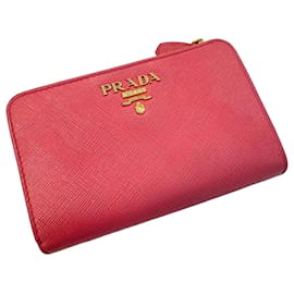 Prada Saffiano Leder Bifold-Geldbörse Rosa