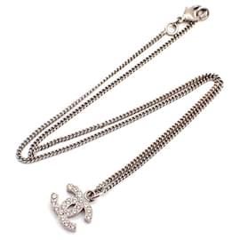 Chanel Vintage CC Logo Kettenanhänger versilbert