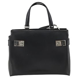Tote in pelle Salvatore Ferragamo Double Gancini con fibbia laterale Medium