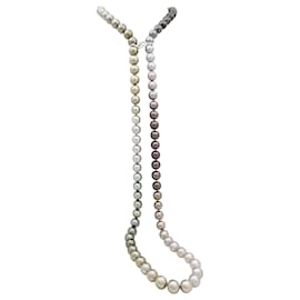 Sautoir di perle di Tahiti, oro bianco e diamanti. - Autre Marque