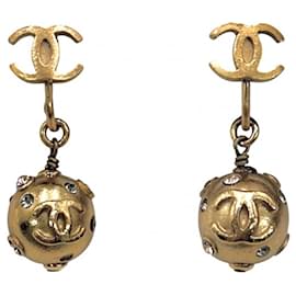Orecchini a clip Chanel Gold con strass