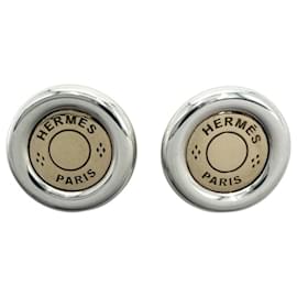 Hermès Sellier Clou de Selle Earrings Gold and Silver