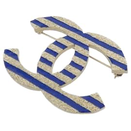 Spilla Chanel AB0780 Blu e Oro