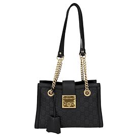 Borsa a spalla in pelle nera da donna Gucci