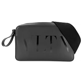 Valentino Garavani Black Leather Shoulder Bag