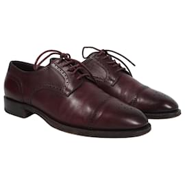 Santoni Scarpe Oxford da uomo in pelle bordeaux