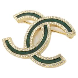 Chanel Brosche Gold und Grün