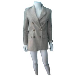 Blazer de abotoamento duplo Maje Prince de Galles bege 36